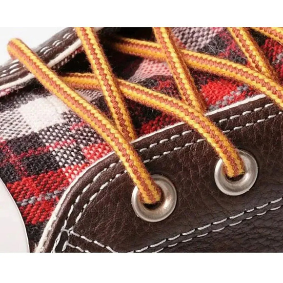 Converse Rare Chuck Taylor All Star Leather Brown And plaid Plaid Size 11 Mens main image 12